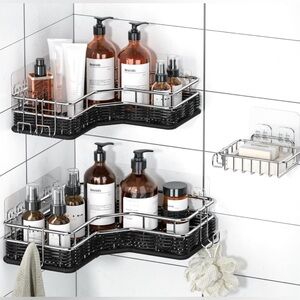 Corner Shower Shelves, 3pk rustproof, stainless steel bathroom shower organizer